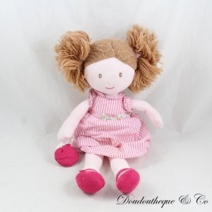 Doll Rag Plüsch JACADI Rosa Kleid Geldbörse