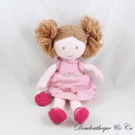 Doll Rag Plüsch JACADI Rosa Kleid Geldbörse Doll Rag Plüsch JACADI Rosa Kleid Geldbörse