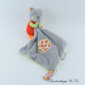 TINEO grau Spiralbär Einstecktuch Kuscheltier Schnullerclip 30 cm