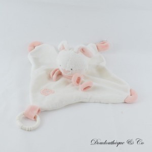 BABYSUN White is Weißes weißes und rosa Kaninchen Kuscheltier Beißring 28 cm