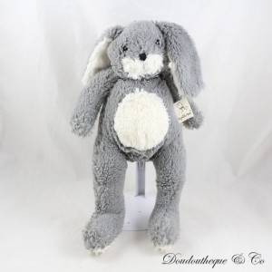 Edgar das Kaninchen Plüschtier LES PETITES MARIE grau weiß lange Haare 33 cm