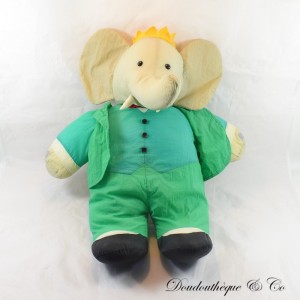 Peluche XXL éléphant Babar IDEAL LOISIRS toile de parachute vintage 56 cm