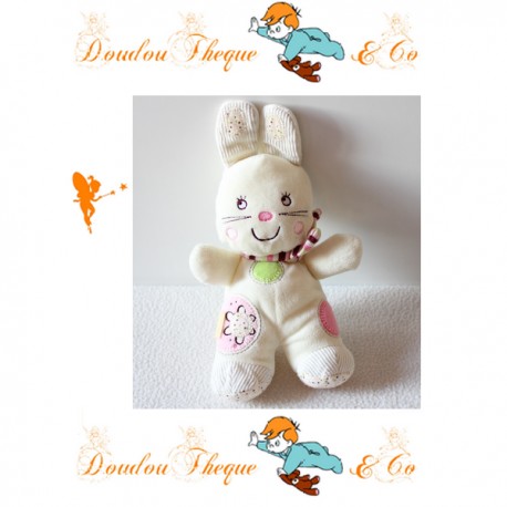 Doudou lapin blanc et rose NICOTOY