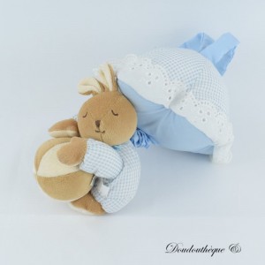 Musikalischer Hase Plüsch POKAPOPI Blauer und weißer Heißluftballon 2001 23 cm