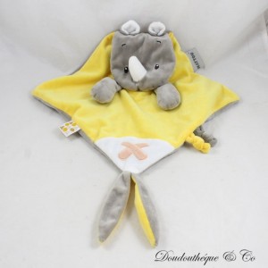 Flaches Nashorn Kuscheltier NATTOU Buddiezzz gelbgrau Diamant Schnullerclip 42 cm