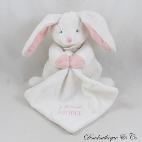Kaninchen Einstecktuch Kuscheltier DOUDOU ET COMPAGNIE Ich liebe mein Kuscheltier rosa weiß 20 cm Kaninchen Einstecktuch Kuscheltier DOUDOU ET COMPAGNIE Ich liebe mein Kuscheltier rosa weiß 20 cm