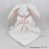 Kaninchen Einstecktuch Kuscheltier DOUDOU ET COMPAGNIE Ich liebe mein Kuscheltier rosa weiß 20 cm