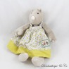 Apolline das taupe MOULIN ROTY La Grande Famille Kuscheltier grau gelbes Kleid 20 cm