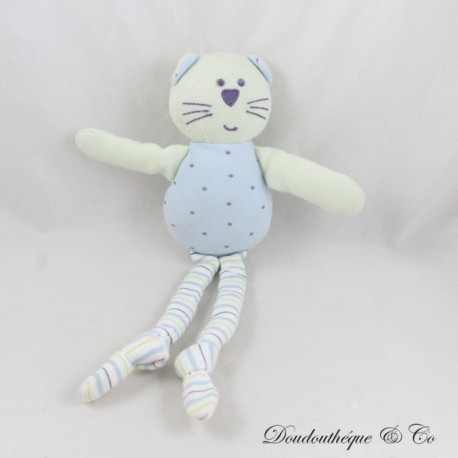 Katzenkuscheltier BOUT'CHOU Monoprix blau grün sterne Streifen 30 cmcm Katzenkuscheltier BOUT'CHOU Monoprix blau grün sterne Streifen 30 cmcm