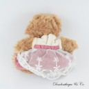 Teddybär BUKOWSKI Little Ninka rosa weißes Spitzenkleid 15 cm