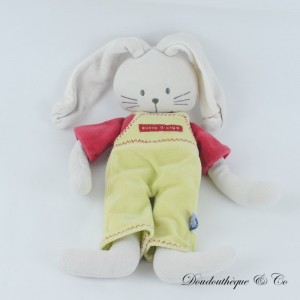 Kaninchen Kuscheltier SUCRE d'orge grüne Latzhose rotes T-Shirt 29 cm