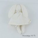 Kaninchen Kuscheltier PETIT BATEAU weißes Kleid grau silber 25 cm