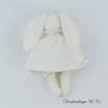 Kaninchen Kuscheltier PETIT BATEAU weißes Kleid grau silber 25 cm