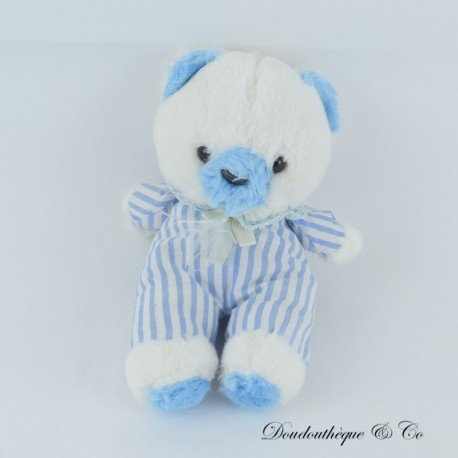 Plüschbär ESBE POINT DE VUE blau und weiß gestreift Vintage 25 cm Plüschbär ESBE POINT DE VUE blau und weiß gestreift Vintage 25 cm