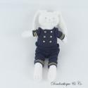 Seekaninchen Kuscheltier PETIT BATEAU Outfit Boot Kapitän blau weiß 25 cm