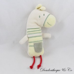 AUCHAN Esel halbflaches Kuscheltier Zebra