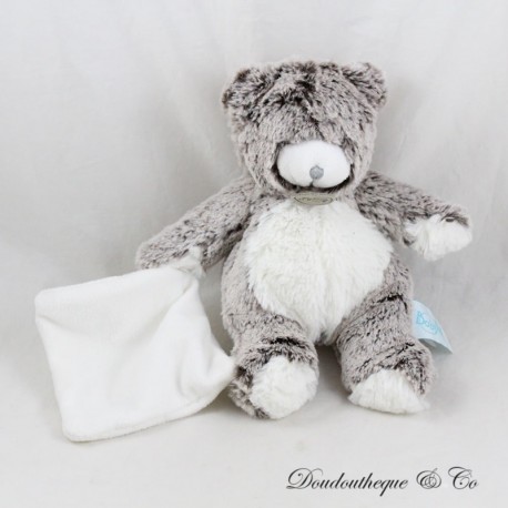 Doudou Bär BABY NAT' Das Flakes braune Taschentuch weiß BN664 22 cm