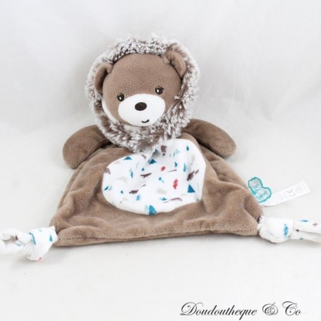 Gaston KALOO Bär Flachdecke Les filoo braun Eskimo-Tannenmuster 28 cm Gaston KALOO Bär Flachdecke Les filoo braun Eskimo-Tannenmuster 28 cm