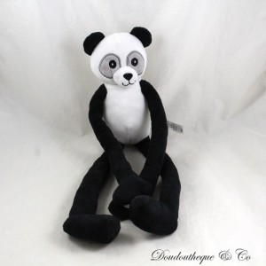 TEX Panda Plüsch lange Beine lange Arme Velcro schwarz und weiß 47 cm