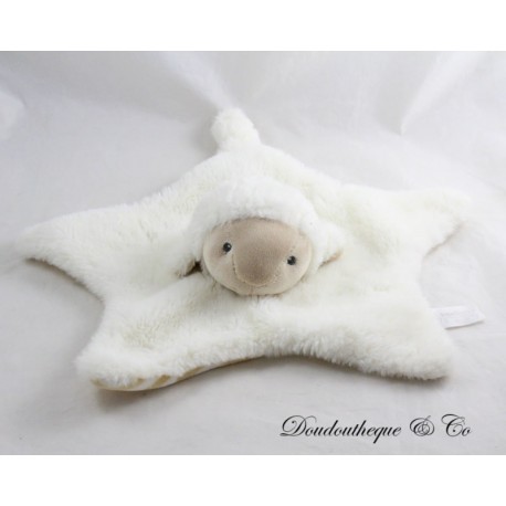 KEELECO Stern Lamm flaches Kuscheltier weiß beige Streifen 33 cm KEELECO Stern Lamm flaches Kuscheltier weiß beige Streifen 33 cm