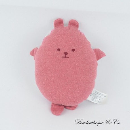 Peluche bola de conejo OBAIBI imitación Tela Jouy romántico rosa y blanco 18 cm Peluche bola de conejo OBAIBI imitación Tela Jouy romántico rosa y blanco 18 cm