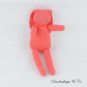 Hase-Plüschtier PETIT BATEAU rosa orange 25 cm