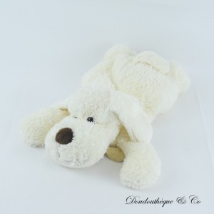 Hundeplüschtier DOUDOU ET COMPAGNIE liegend weiß creme Trüffel braun 40 cm