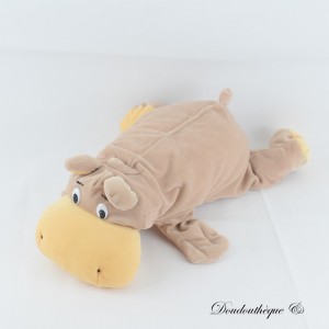Vintage Nilpferd Plüsch SUPERTOYS beige Stil Rumple Kunststoffaugen 30 cm