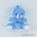 NESTLE blauer und weißer weicher Bär Schlüsselanhänger sitzend rote Zunge 9 cm