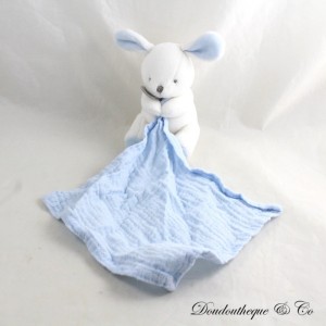 Kaninchen Einstecktuch Kuscheltier BABY NAT' blau Pucktuch BN0575 weiß 15 cm