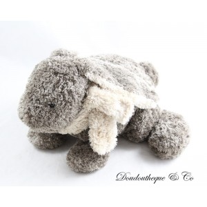 DIMPEL sciarpa in peluche coniglio grigio marrone beige 25 cm