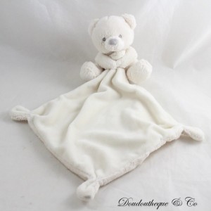 Teddybär Einstecktuch TEX BABY cremeweiß Diamantknoten 37 cm