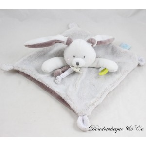 Flaches Kaninchen Kuscheltier BABY NAT weiß grau
