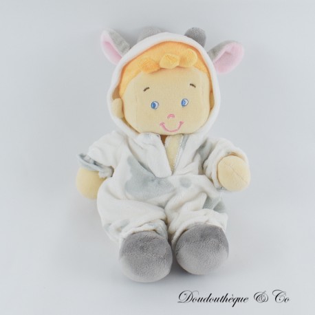 NICOTOY Junge Plüsch verkleidet als grau-weiße Kuh 24 cm NICOTOY Junge Plüsch verkleidet als grau-weiße Kuh 24 cm
