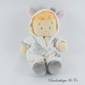 NICOTOY Junge Plüsch verkleidet als grau-weiße Kuh 24 cm
