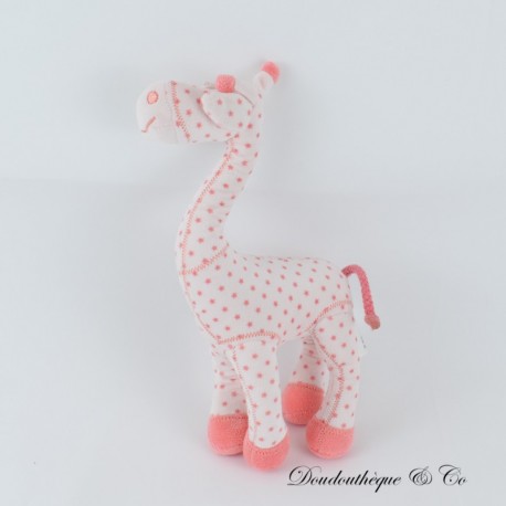 Graues Giraffen-Plüschtier mit weiß-rosa Sternen 26 cm Graues Giraffen-Plüschtier mit weiß-rosa Sternen 26 cm