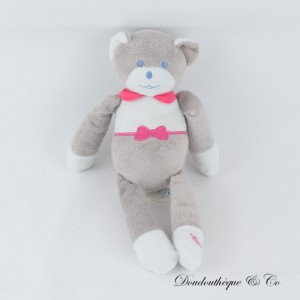 Mustela MUSTI Bär Kuscheltier grau und pink 28 cm