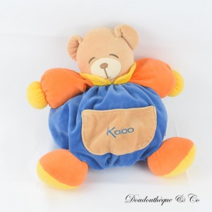 Stoffbär Ball KALOO Sleeper Face Blau und Orange Tasche 1998 30 cm