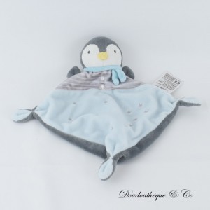Pinguin Flache Decke KINDER WORDS Siplec Blaugrau und Weiß Sterne und Schal 27 cm