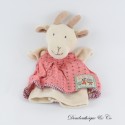 Marionette Kuscheltier Biquette MOULIN ROTY La Grande Famille Ziege rosa Kleid 25 cm