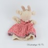 Marionette Kuscheltier Biquette MOULIN ROTY La Grande Famille Ziege rosa Kleid 25 cm
