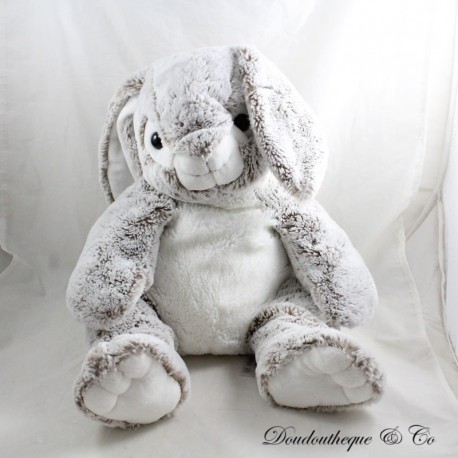 Grande peluche lapin SIMBA TOYS chine gris marron blanc Nicotoy 48 cm