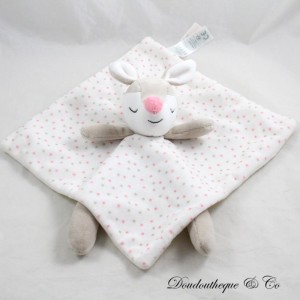 Doe Flat Blanket OBAIBI rehbraun grau weiß rosa Sternmuster 34 cm