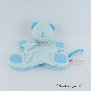 Flaches Bär Kuscheltier VON DER GLEICHEN IN DIE GLEICHE DPAM blaue Bandanas und Glocke 20 cm