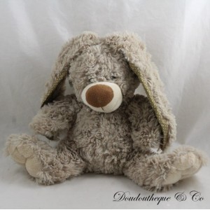 Gefülltes taupe graues Kaninchen sitzend lange Haare
