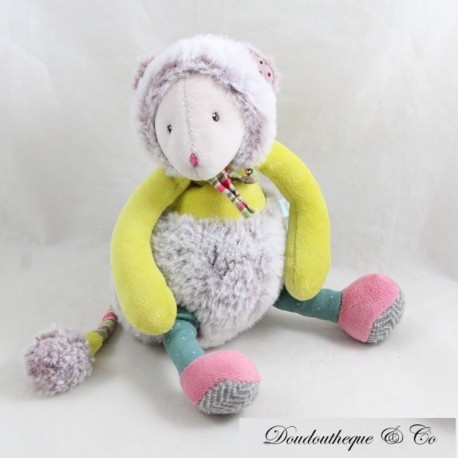 Mausplüsch MOULIN ROTY Les Pachats grüner Maussitz 22 cm Mausplüsch MOULIN ROTY Les Pachats grüner Maussitz 22 cm