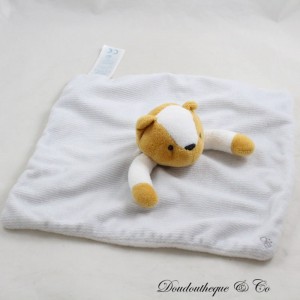 Flache Fuchsdecke OBAIBI grau weiß senf Wellenmuster 24 cm