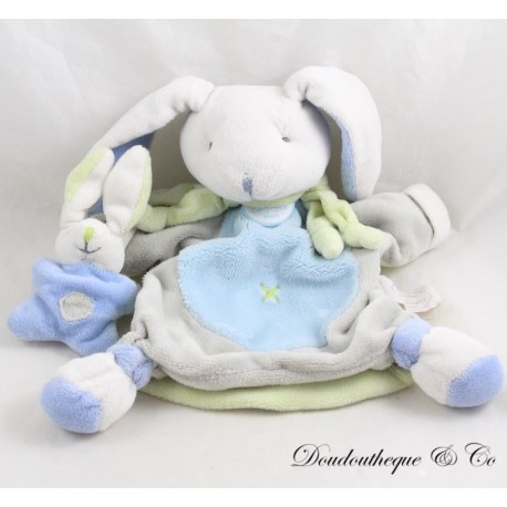 Kaninchenpuppe Kuscheltier DOUDOU ET COMPAGNIE grau blau Kaninchenpuppe Kuscheltier DOUDOU ET COMPAGNIE grau blau