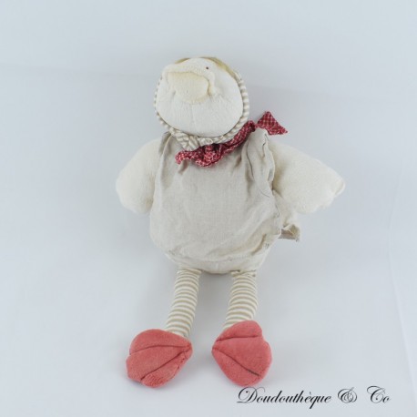 Plüschtier Edward die Ente MOULIN ROTY Leinenanzug roter Schal 36 cm Plüschtier Edward die Ente MOULIN ROTY Leinenanzug roter Schal 36 cm