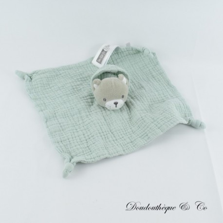 Flache Katzendecke OBAIBI Pucktuch grau grün Kapuze 4 Knoten 26 cm Flache Katzendecke OBAIBI Pucktuch grau grün Kapuze 4 Knoten 26 cm